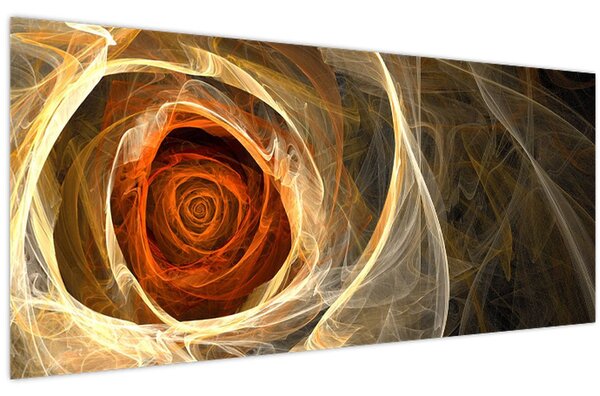 Tablou - Trandafiri abstracți în culori aprinse (120x50 cm)