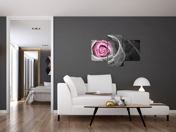 Tablou - Trandafir abstract, fucsia (90x60 cm)