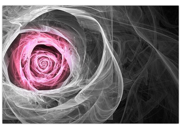 Tablou - Trandafir abstract, fucsia (90x60 cm)