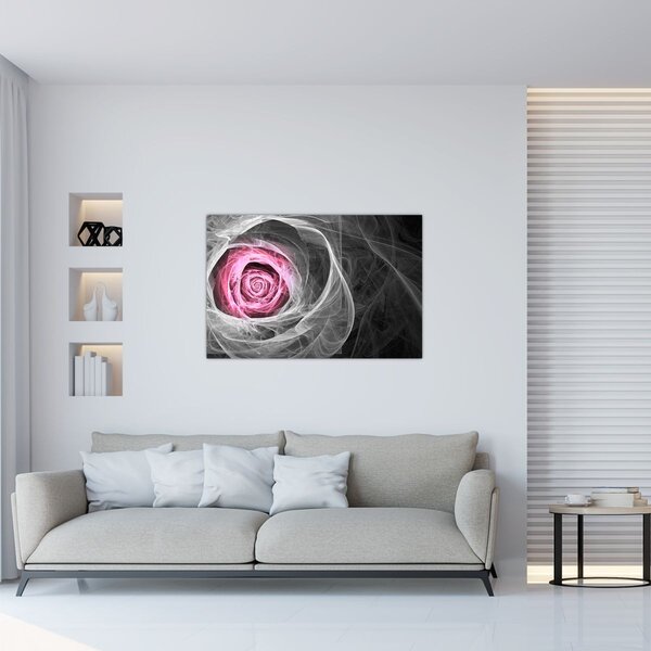 Tablou - Trandafir abstract, fucsia (90x60 cm)