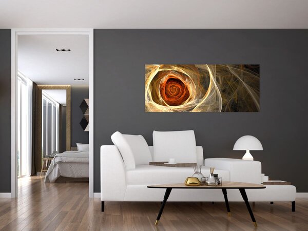 Tablou - Trandafiri abstracți în culori aprinse (120x50 cm)
