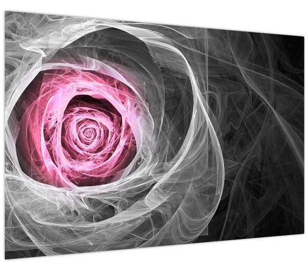 Tablou - Trandafir abstract, fucsia (90x60 cm)
