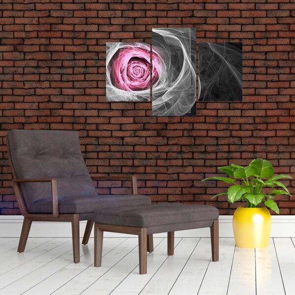 Tablou - Trandafir abstract, fucsia (90x60 cm)