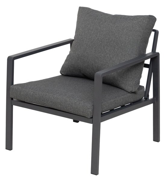 Furnigo Set de grădină metalic Valencia - antracit/perne gri