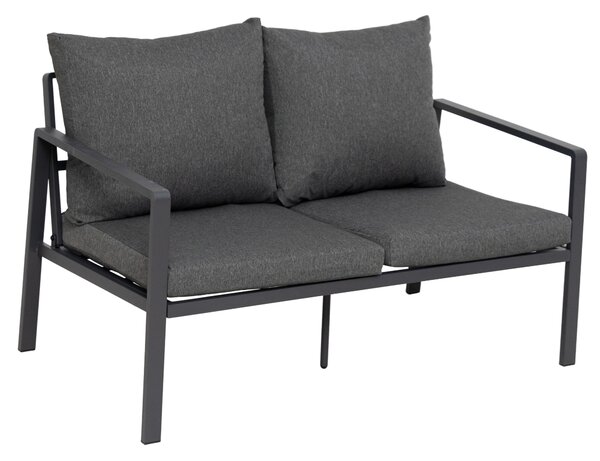 Furnigo Set de grădină metalic Valencia - antracit/perne gri