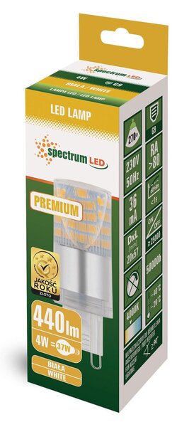 Bec LED lumina neutra G9 4W 230V PREMIUM 14434