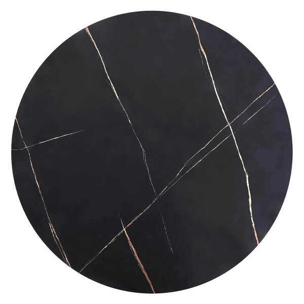 Masuta cafea ANTICA, negru cu efect de marmura/negru, 80x80x36 cm