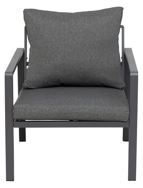 Furnigo Set de grădină metalic Valencia - antracit/perne gri