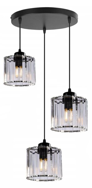 Lampă de tavan din imitatie cristal negru APP513-3CPR