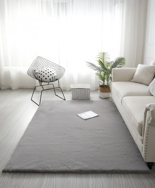 Coror Blanita Sufragerie Dormitor, Model LOP 070, Antiderapant, Soft, Gri 50 x 80