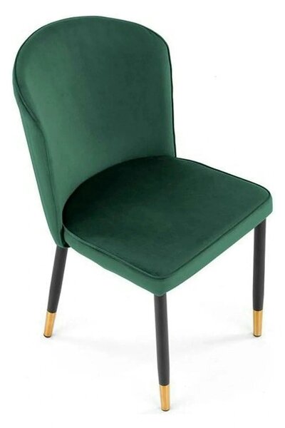 Scaun K446, verde/negru, stofa catifelata/metal, 51x55x86 cm