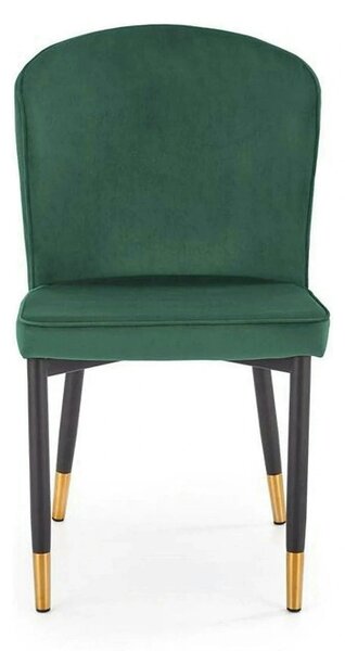 Scaun K446, verde/negru, stofa catifelata/metal, 51x55x86 cm