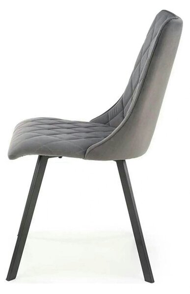 Scaun K450, gri/negru, stofa catifelata/metal, 44x58x85 cm