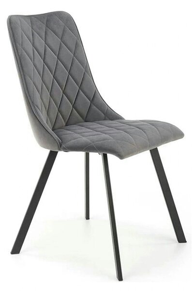 Scaun K450, gri/negru, stofa catifelata/metal, 44x58x85 cm