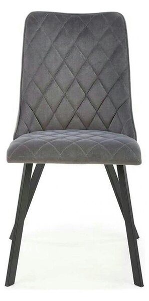 Scaun K450, gri/negru, stofa catifelata/metal, 44x58x85 cm