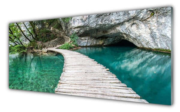 Tablouri acrilice Podul Lacul Alb Albastru Arhitectura