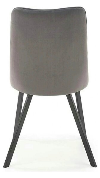 Scaun K450, gri/negru, stofa catifelata/metal, 44x58x85 cm