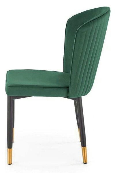 Scaun K446, verde/negru, stofa catifelata/metal, 51x55x86 cm