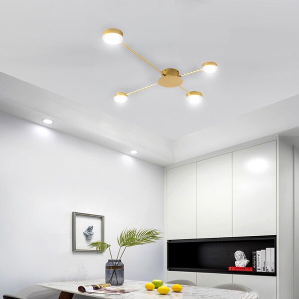 LAMPA DE PLAFON MODERNA GOLD 4-ARM LED APP520-4C