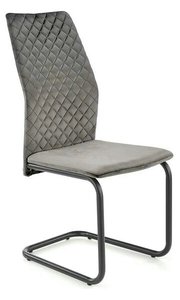 Scaun K444, gri/negru, stofa catifelata/metal, 44x54x97 cm