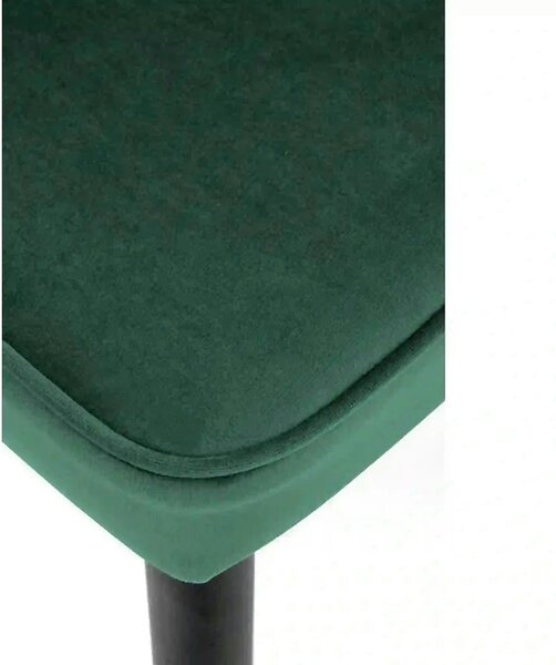 Scaun K446, verde/negru, stofa catifelata/metal, 51x55x86 cm