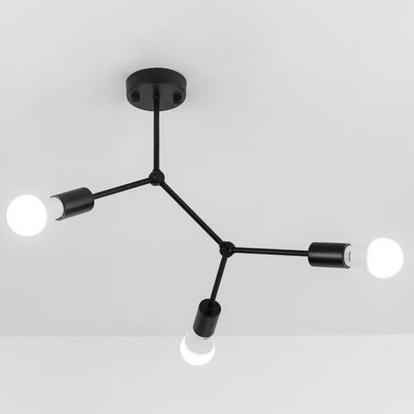 LAMPA PLAFON CLASICA NEAGRA METAL LOFT APP736-3C