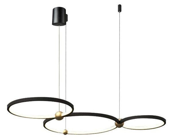 Lampă LED cu inel negru 3 + telecomandă APP752-30-40-50