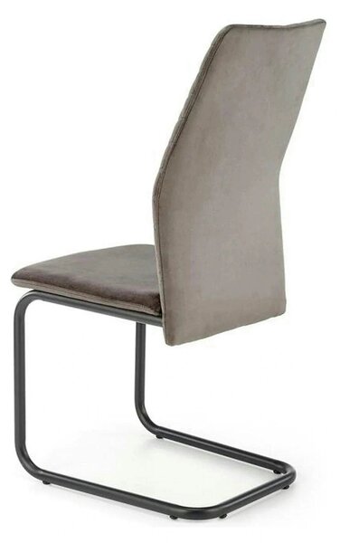 Scaun K444, gri/negru, stofa catifelata/metal, 44x54x97 cm