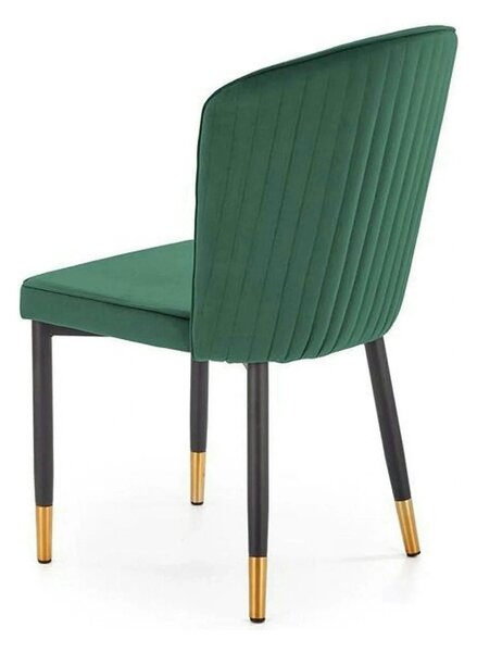 Scaun K446, verde/negru, stofa catifelata/metal, 51x55x86 cm