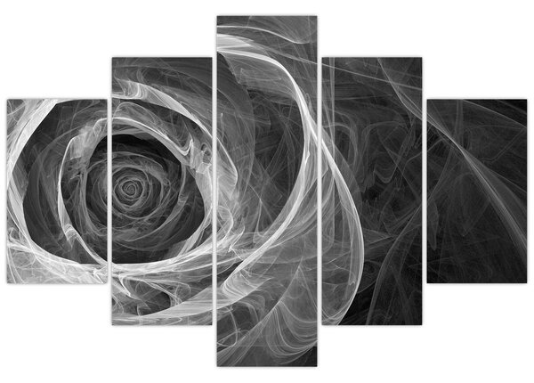 Tablou - Abstract trandafir negru și alb (150x105 cm)