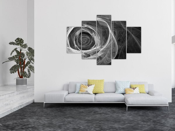 Tablou - Abstract trandafir negru și alb (150x105 cm)