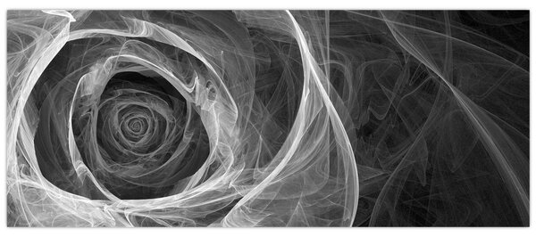 Tablou - Abstract trandafir negru și alb (120x50 cm)
