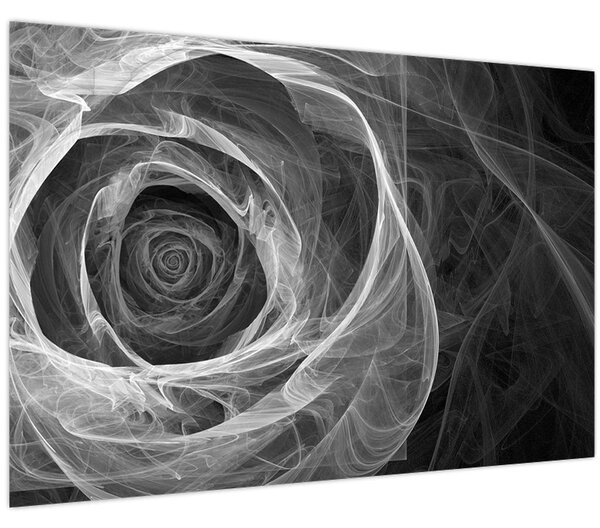 Tablou - Abstract trandafir negru și alb (90x60 cm)