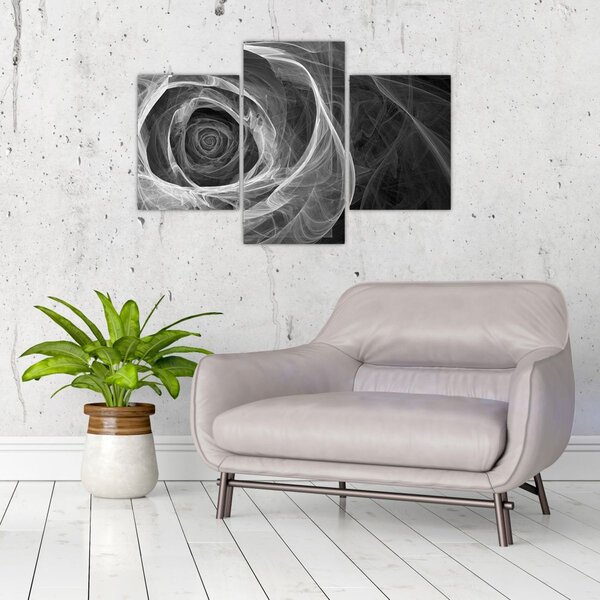 Tablou - Abstract trandafir negru și alb (90x60 cm)