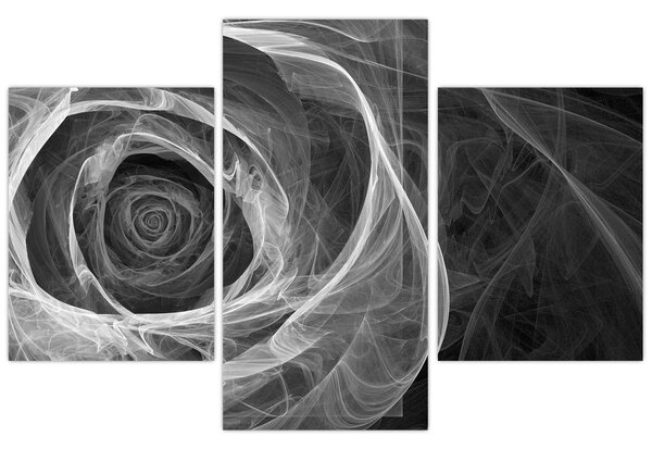 Tablou - Abstract trandafir negru și alb (90x60 cm)