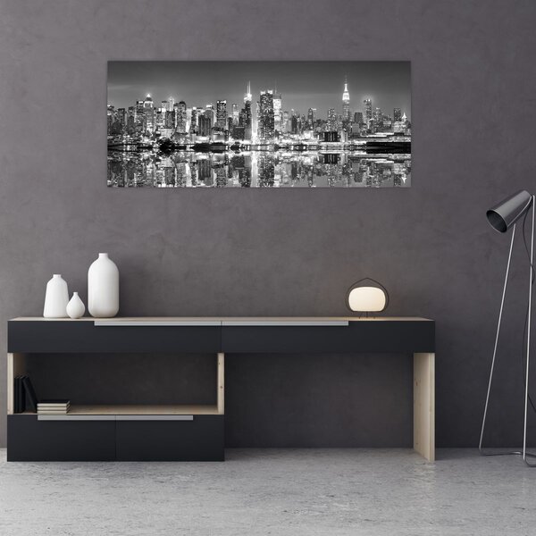Tablou - New York, alb-negru (120x50 cm)