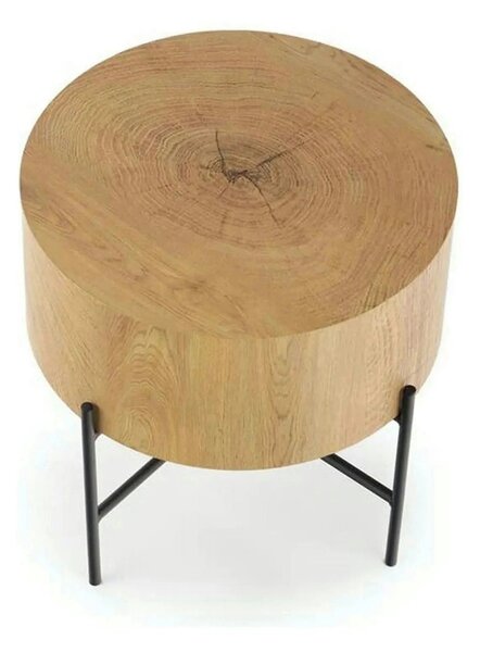 Masuta cafea BROOKLYN S, stejar natural/negru, 45x45x45 cm