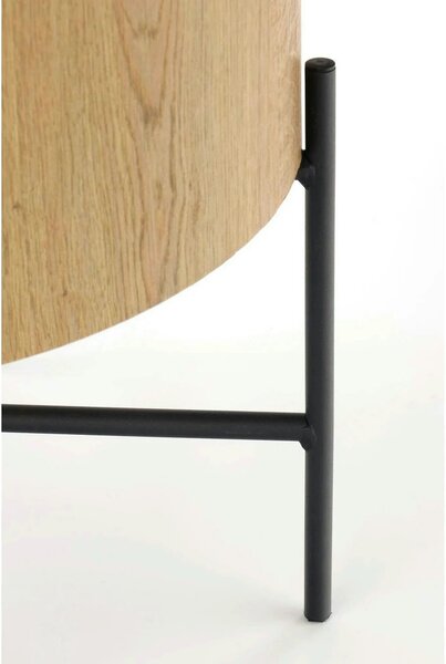 Masuta cafea BROOKLYN S, stejar natural/negru, 45x45x45 cm
