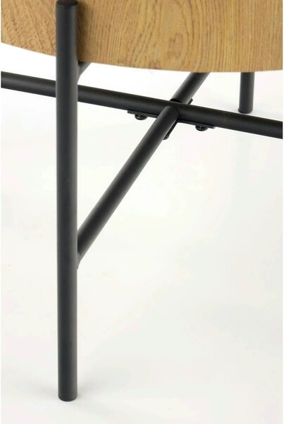 Masuta cafea BROOKLYN S, stejar natural/negru, 45x45x45 cm