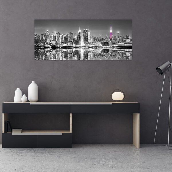 Tablou - New York și zgârie-norii mov (120x50 cm)