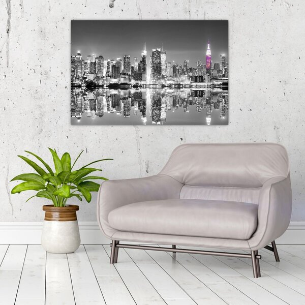 Tablou - New York și zgârie-norii mov (90x60 cm)