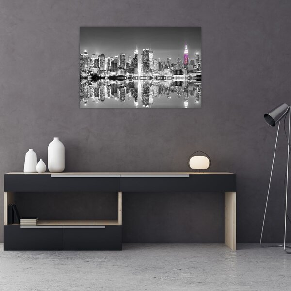 Tablou - New York și zgârie-norii mov (90x60 cm)
