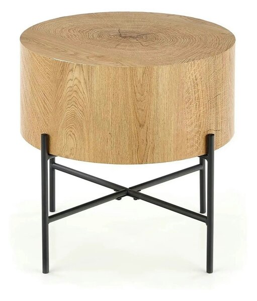 Masuta cafea BROOKLYN S, stejar natural/negru, 45x45x45 cm