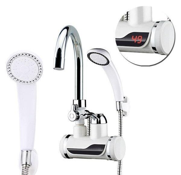 Robinet electric instant apa calda cu furtun - montare pe perete