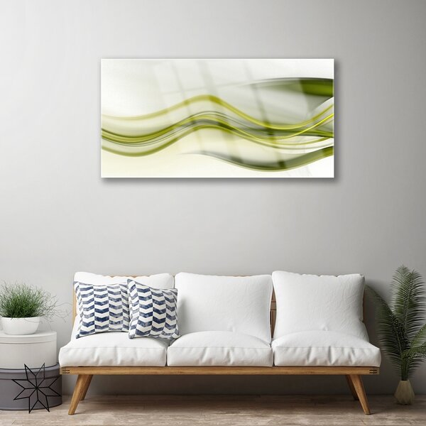 Tablou pe sticla Abstract Art Verde Gri Alb