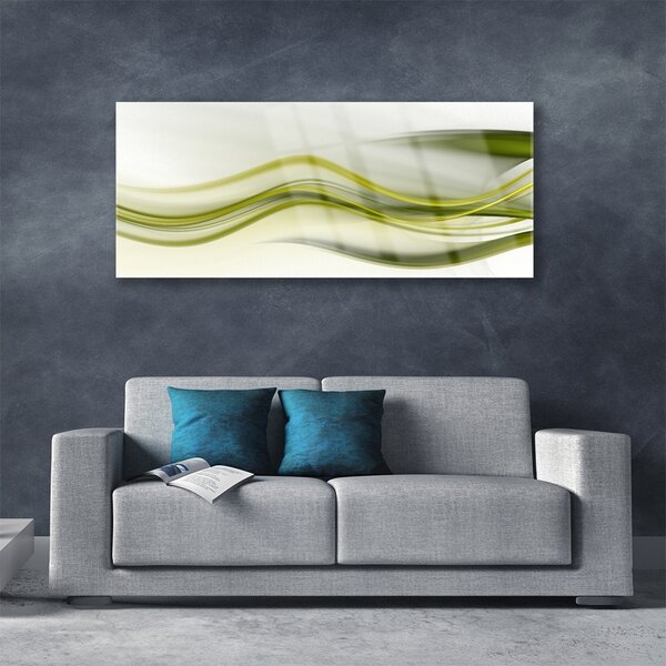 Tablou pe sticla Abstract Art Verde Gri Alb