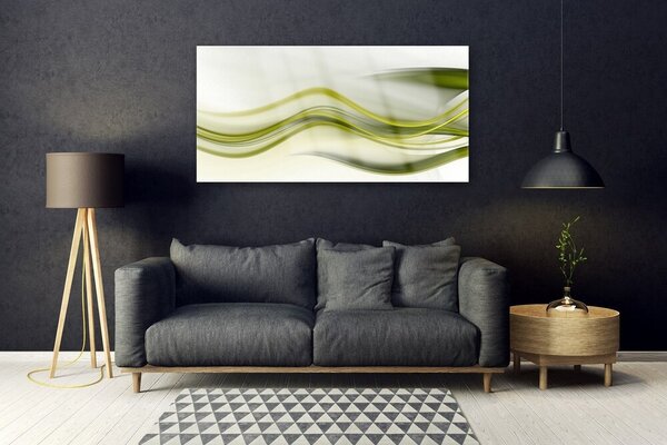 Tablou pe sticla Abstract Art Verde Gri Alb