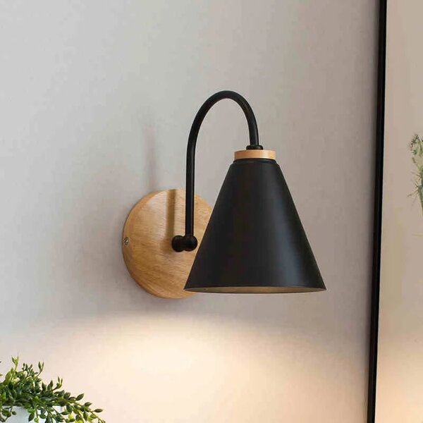 Toolight Instrument, lampă de perete FOREST 1xE27 APP932-1W, negru-maro, OSW-03856