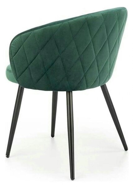Scaun K430, verde/negru, stofa catifelata/metal, 61x54x77 cm