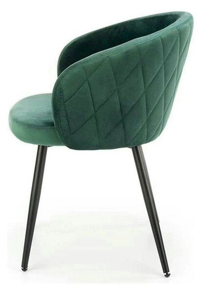 Scaun K430, verde/negru, stofa catifelata/metal, 61x54x77 cm
